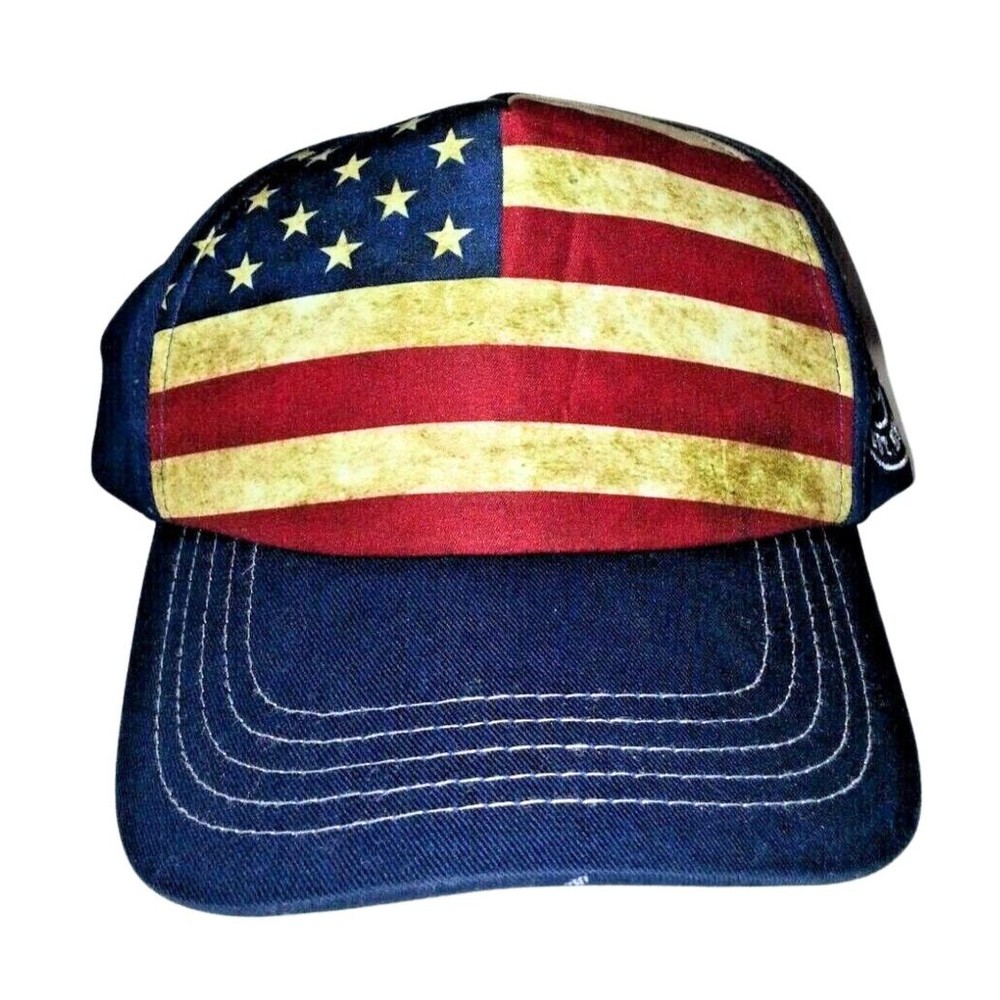 Torkia Apparel Distressed American Flag NYC Adjustable Baseball Cap NWT